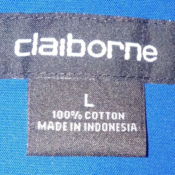 Liz Claiborne Women Blue Blouse Button Down Shirt Size Large - Picture 2 of 3